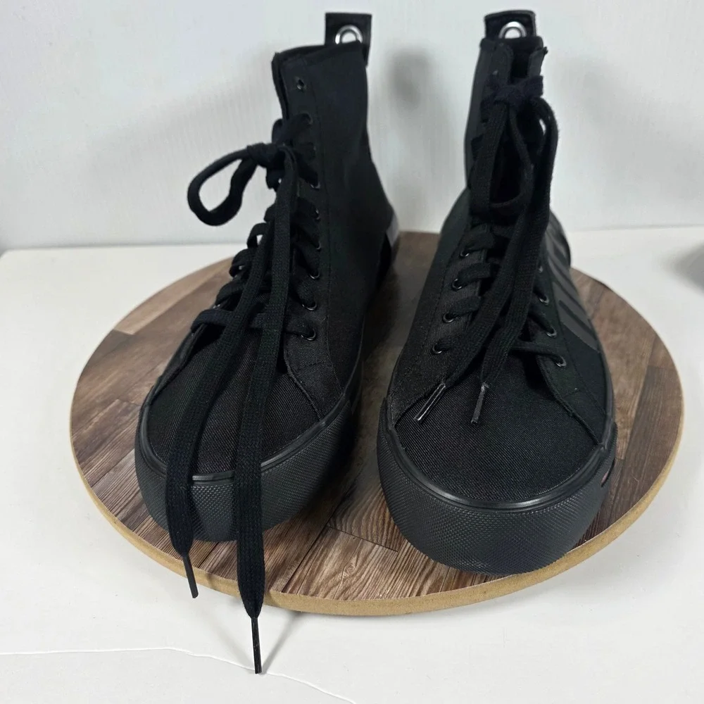 Diesel S-Dese Mid Cut Shoes Mens 12.5 Black Canvas High Top Sneakers Y01994